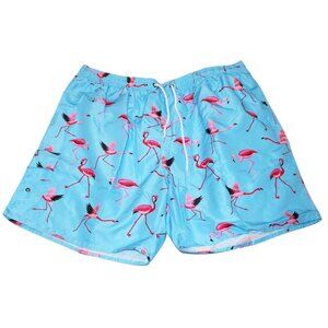 Men's Swim Trunks Shorts Quick Dry 7" Mesh Lining Birds Blue Pink XXXL